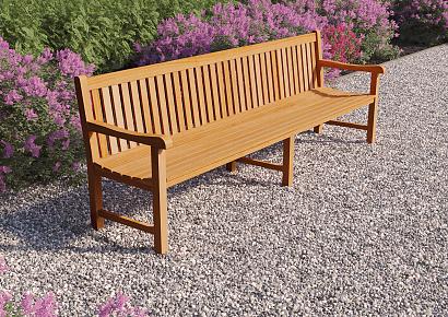 Parkbank Norwich 300x51x91cm teak extra middenpoten