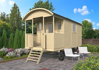 Zigeunerwagen 480cm incl. Veranda Paddy met vooringang excl. Onderstel