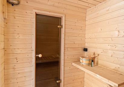 Oval sauna (vuren hout) 240x400x245cm