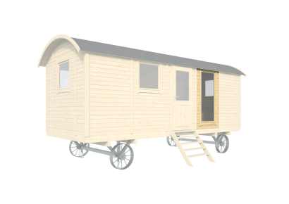 Prefab paneel met groot raam t.b.v. zigeunerwagen vuren