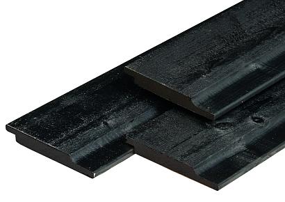 Rabat halfhouts 1,9x14,5x300cm zwart zweeds vuren