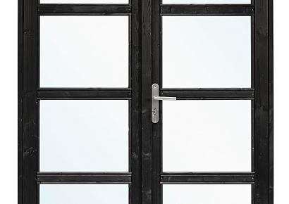 Deurmodule modern zwart dubbel 145x210cm + veiligheidsglas