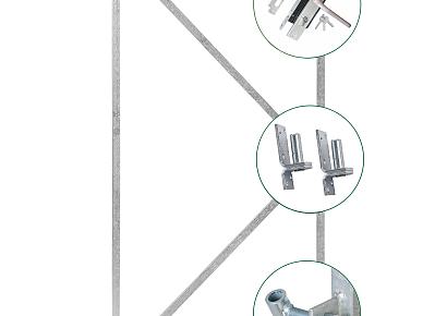 IJzeren deurframe compleet 155x90cm incl 2 ogen+2 duimen+luxe inbouwslot rvs