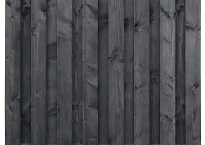 Tuinscherm Sabien 180x180cm recht fijnbezaagd zwart douglas 17pl