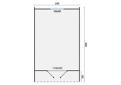 Pod camping / office single (enkele ruimte) 400x240x230cm