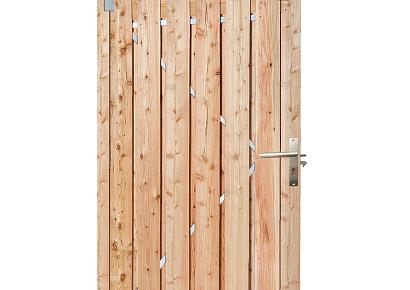 Schuifdeur 130x195cm recht douglas incl rail 300cm, plafondbevest, slot, slotvanger, 2xklem, 2xkatrol