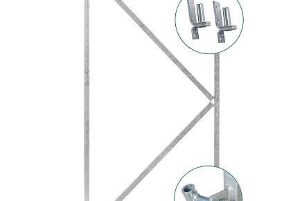 IJzeren deurframe 80x100cm gegalv verstelbaar scharnier 2 ogen