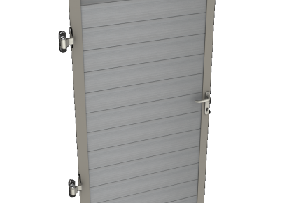 DF deur 180cm stone grey compleet met lux hang en sluitwerk (speciale poortpaal nodig)