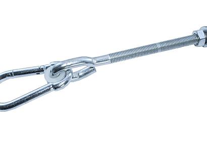Schommelhaak met karabijnhaak verzinkt M12x140mm