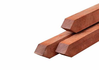 Hardhouten paal 7x7x300cm ruw