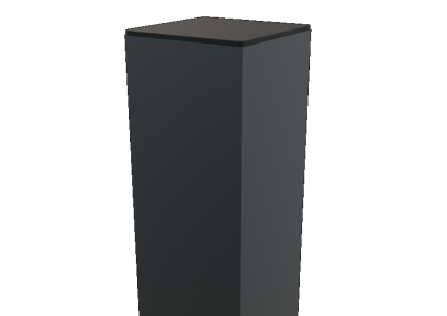 Boston alu poortpaal 9x9x275cm hol dikte 4mm RAL7016