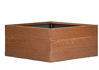 Bloembak modulair 120x120x42cm corten