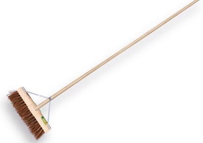Straatbezem natuurvezel 45cm incl. steel en houder