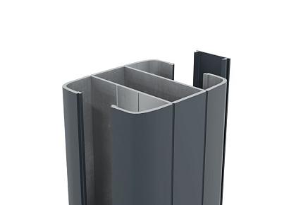 Boston Alu H paal 6x7x190cm incl. Alu afwerkingsprofiel 0,4x2,4x190cm RAL7016