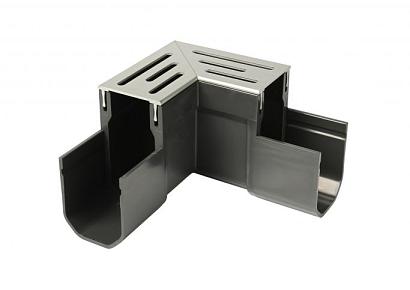 Drain hoekstuk zilver
