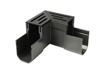 Drain hoekstuk zwart
