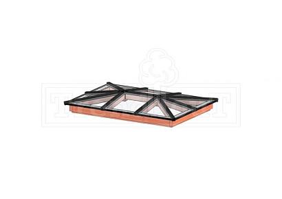 Lichtstraat schilddak 227x153,6cm incl. gelaagd isolatieglas en profielen