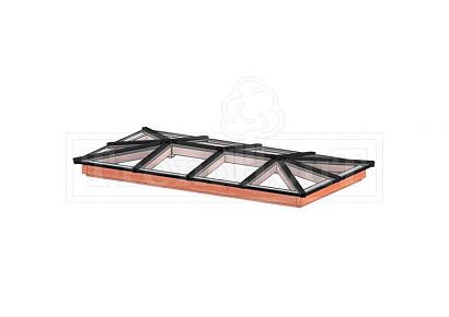 Lichtstraat schilddak 300,4x153,6cm incl. gelaagd isolatieglas en profielen