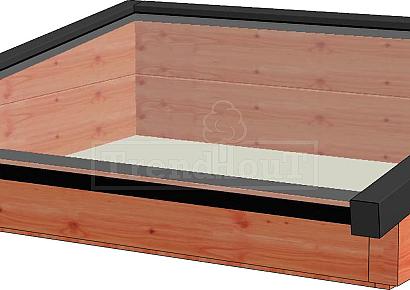 Lichtstraat lessenaar tot 150cm 130cm diep incl. gelaagd isolatieglas en profielen