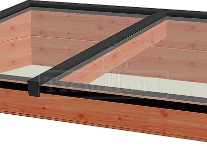 Lichtstraat lessenaar tot 200cm 130cm diep incl. gelaagd isolatieglas en profielen