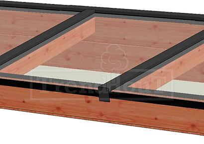 Lichtstraat lessenaar tot 250cm 130cm diep incl. gelaagd isolatieglas en profielen