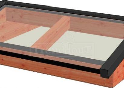 Lichtstraat zadeldak tot 150cm 130cm diep incl. gelaagd isolatieglas en profielen