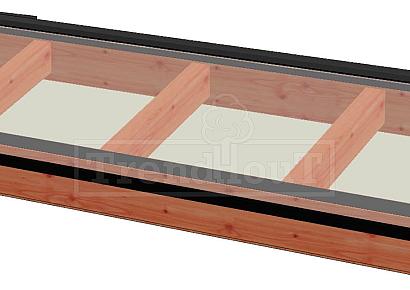 Lichtstraat zadeldak tot 250cm 130cm diep incl. gelaagd isolatieglas en profielen