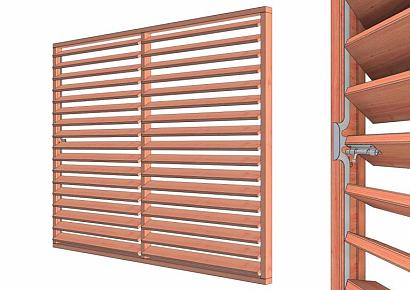 Louvre horizontaal draaibaar 276x220cm onbehandeld module C