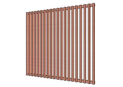 Louvre verticaal 223x220cm onbehandeld module H