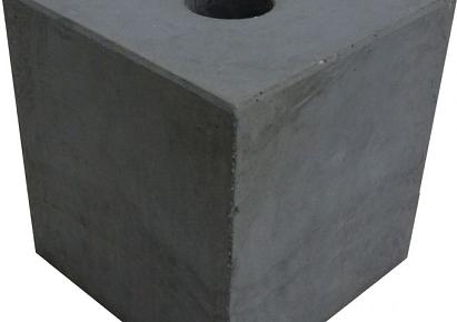 Betonpoer antraciet glad TH-11 20x20x20cm met doorlopend gat 4cm