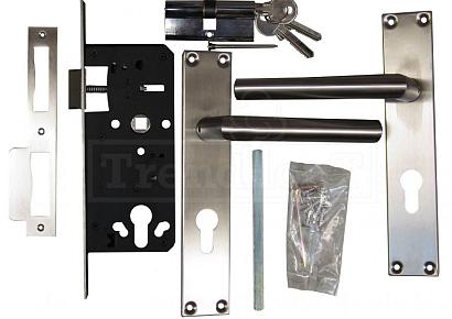 Dag- en nachtslot rvs compleet