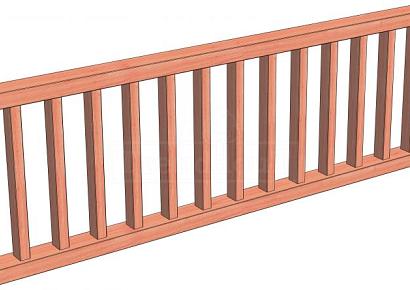 Veranda spijlen hekwerk H 70x223cm onbehandeld