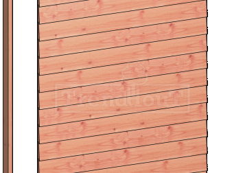 Wandmodule P potdekselplanken 276x285cm onbehandeld