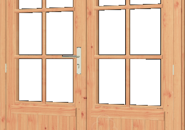 Paneeldeur dubbel 78x193cm+kozijn169,6x200,6cm onbeh borstw 68,7cm incl losse voorzetroede, enkel glas, hang- en sluitwerk