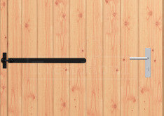 Opgeklampte deur XL enkel rechts 120x210cm+kozijn 133,5x217cm+bovenraam onbeh incl losse voorzetroede, enkel glas, excl hang- en sluitwerk