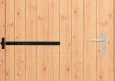 Opgeklampte deur XL enkel links 120x210cm+kozijn 133,5x217cm+bovenraam onbeh incl losse voorzetroede, enkel glas, excl hang- en sluitwerk