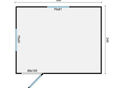 Zigeunerwagen 360cm Joey met multi-ingang excl. Onderstel