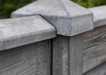 Beton afdekpet 14x14x5cm hoekmodel antraciet met diamantkop