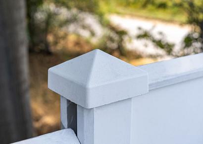 Beton afdekpet 14x14x5cm hoekmodel wit/grijs met diamantkop