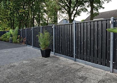 Beton tussenpaal IJssel 10x10x280cm antraciet glad met diamantkop