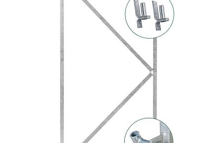 IJzeren deurframe 80x100cm gegalv verstelbaar scharnier 2 ogen