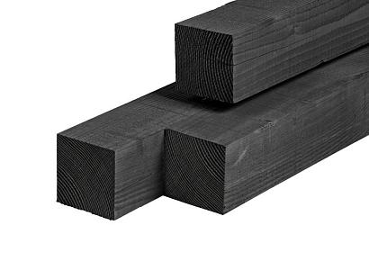 Douglas palen zwart geïmpregneerd 9.0x9.0x300cm fijnbezaagd