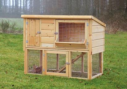 Konijnenverblijf Zijdehoen 130x60x110cm vuren