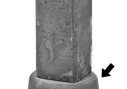 Wegzakpreventie voor betonpalen 5cm dia. 25cm