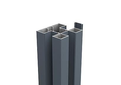 Boston alu H paal 7,5x7,5x190cm incl. alu afwerkingsprofiel 0,4x2,4x190cm RAL7016