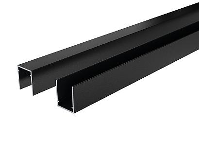 Boston alu U-lijst start/top zwart 2,5x3x175cm zonder connectoren RAL9005