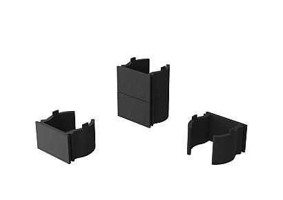 Boston plastic wedges zwart 1,5cm (66pcs) RAL9005