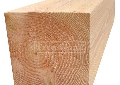 Douglas paal 20x20x600cm fijnbezaagd 1/2 ex