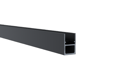 Boston alu versterkt profiel zwart 2,5x3,5x175cm RAL9005