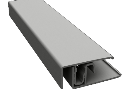 Durasid tweedelig randprofiel alu - (grijs + sv) 300cm